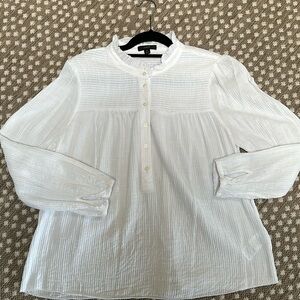 J. Crew White Gauze Blouse